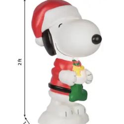 Snoopy & Woodstock Lighted Blow Mold Outdoor Holiday Christmas Yard Decor 24"T