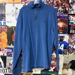 Blue Vintage Polo Ralph Lauren 1/4 Zip Jacket