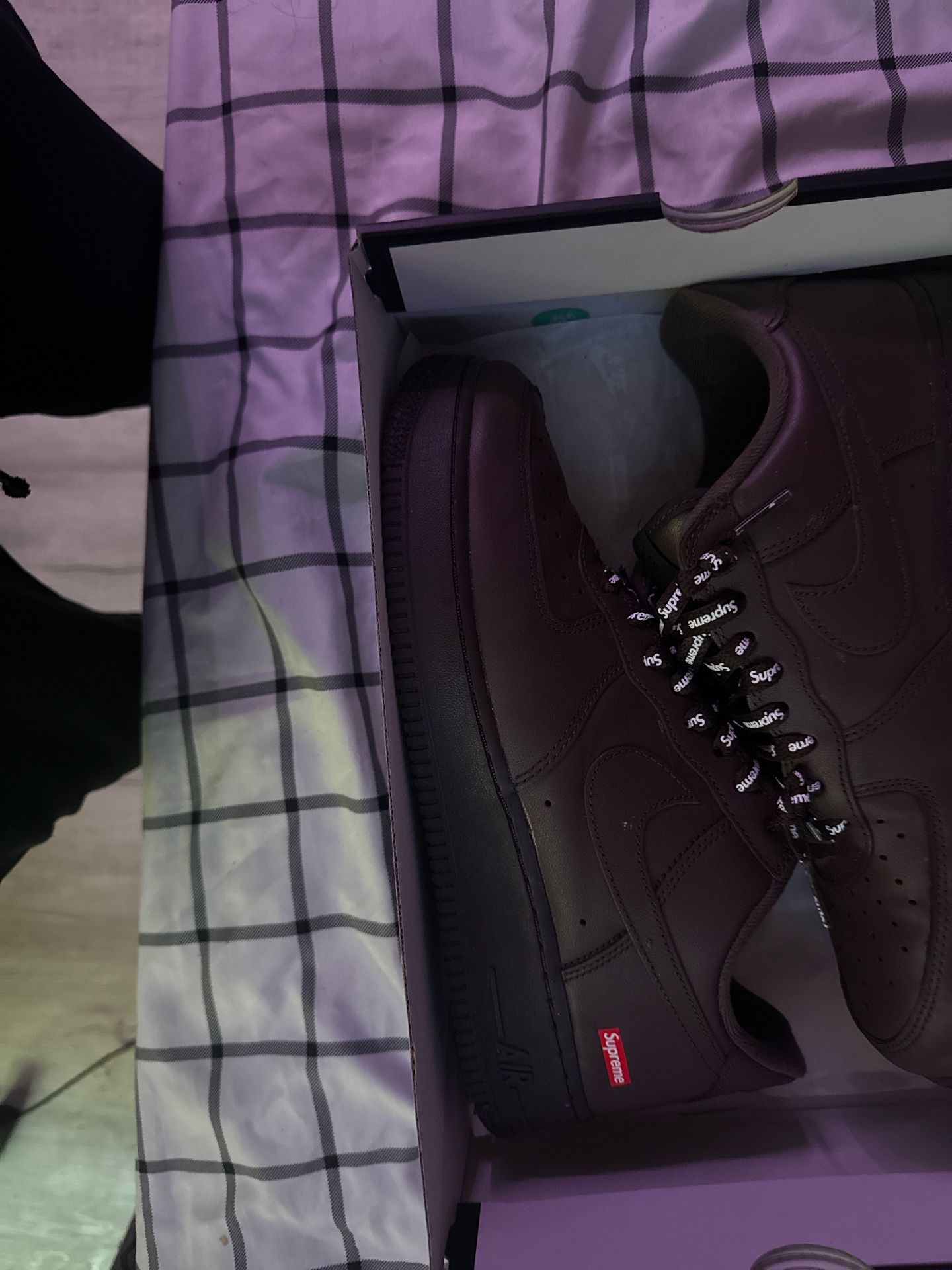 nike supreme air forces brown