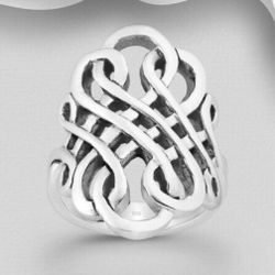 925 Sterling Silver Swirl Celtic Ring Sizes 6, 7, 8