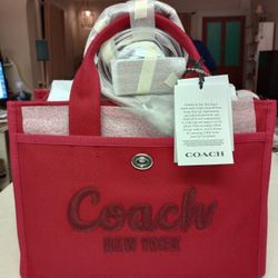 Coach 1940 Medium Red Cargo Tote Bag