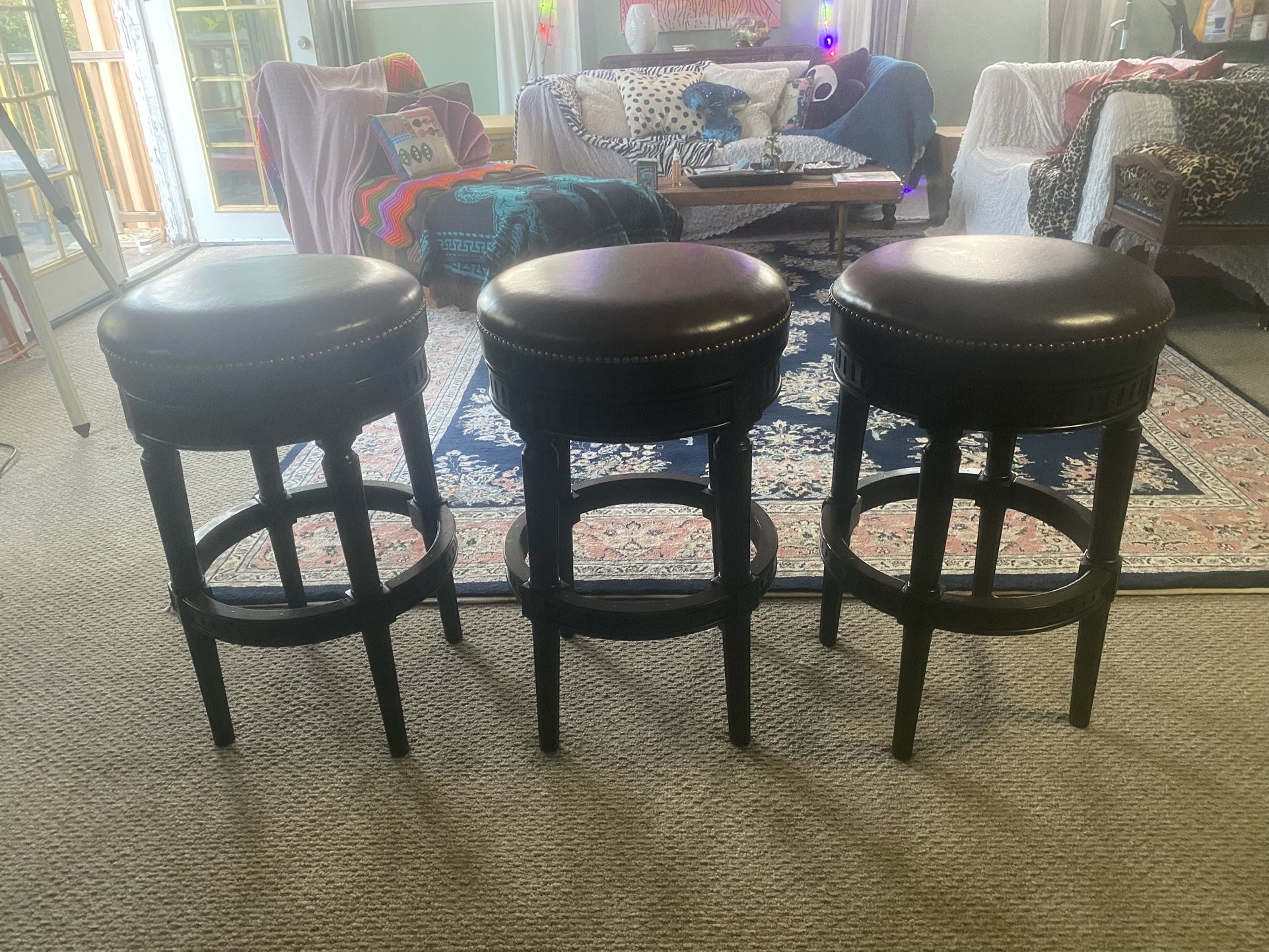 Beautiful leather and Wood Bar stool