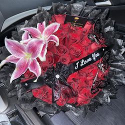 50 Rose Mix Bouquet Ramo Buchon 