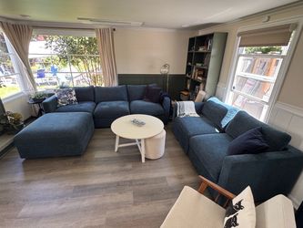 Blue-Green Modular Sofa Couch Interior D