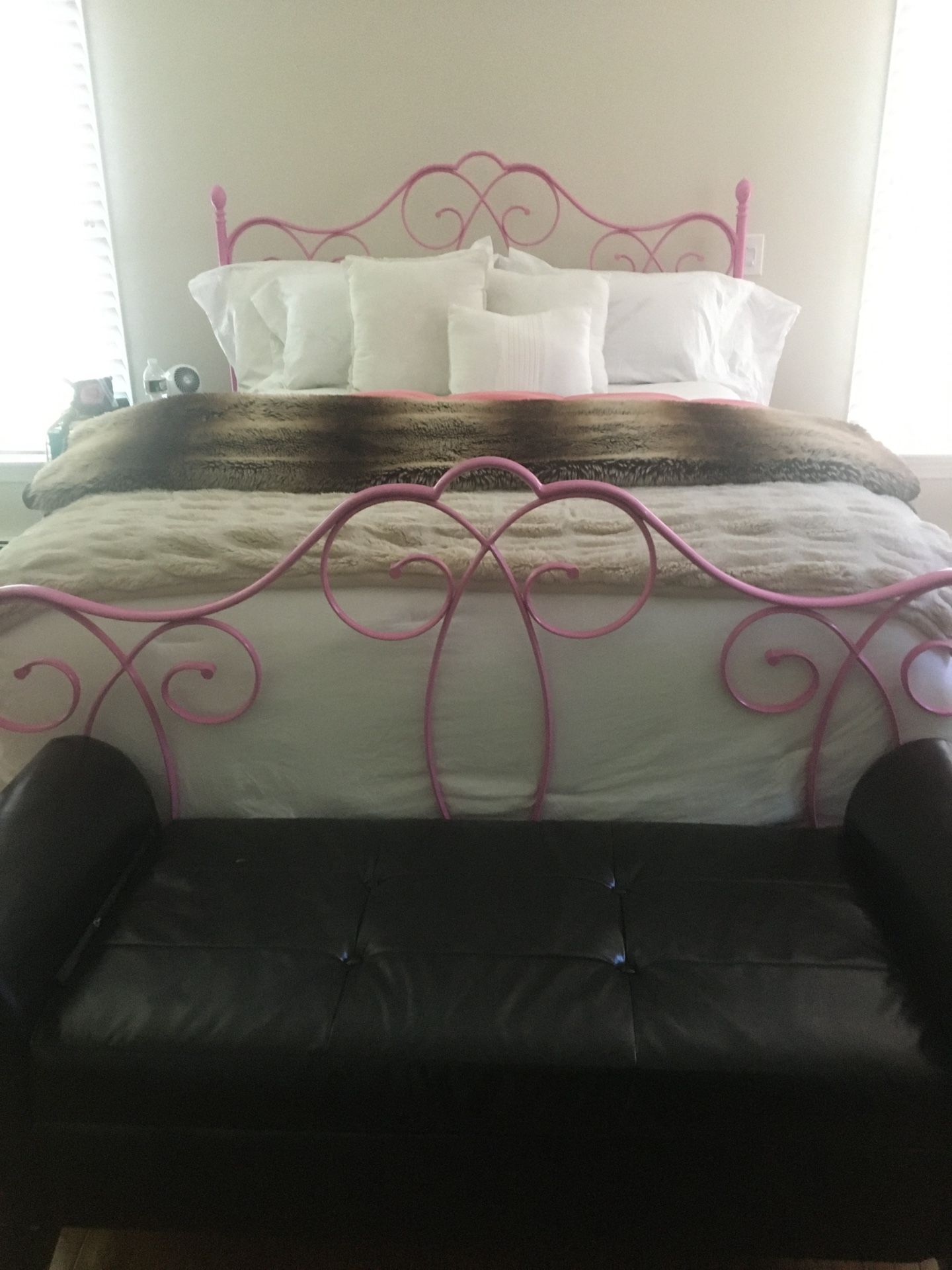 Pottery Barn Queen Bed frame (pink)
