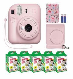 NEW Fujifilm Instax Mini 12 Blossom Pink Bundle + 50 Film Sheets – Sealed