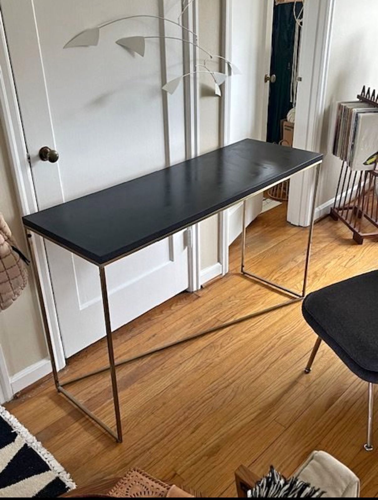 Black. Console. Table