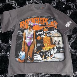 RICH PLAY Graphic T-Shirt Grey Streetwear Tee Size L