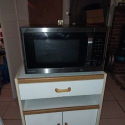 Used Microwave And Cabinet Stand 