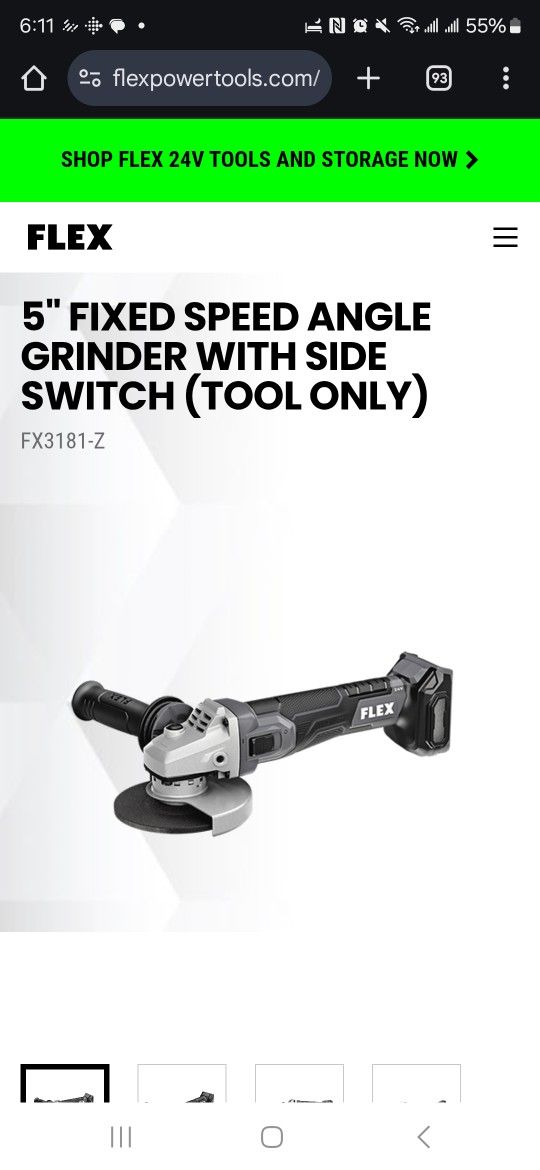 Flex 5" Variable Speed Grinder w/ Side Switch (Tool Only)