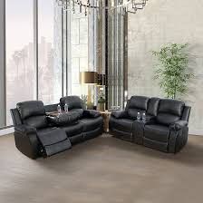 Black Sofa And Love Seat Recliners  Manual $1199 Free Delivery Same Day Delivery 