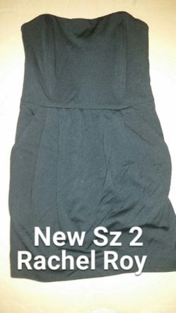 Women's size 2 dress Rachel by Rachael Ray black strapless with open back cut-out detail nwt