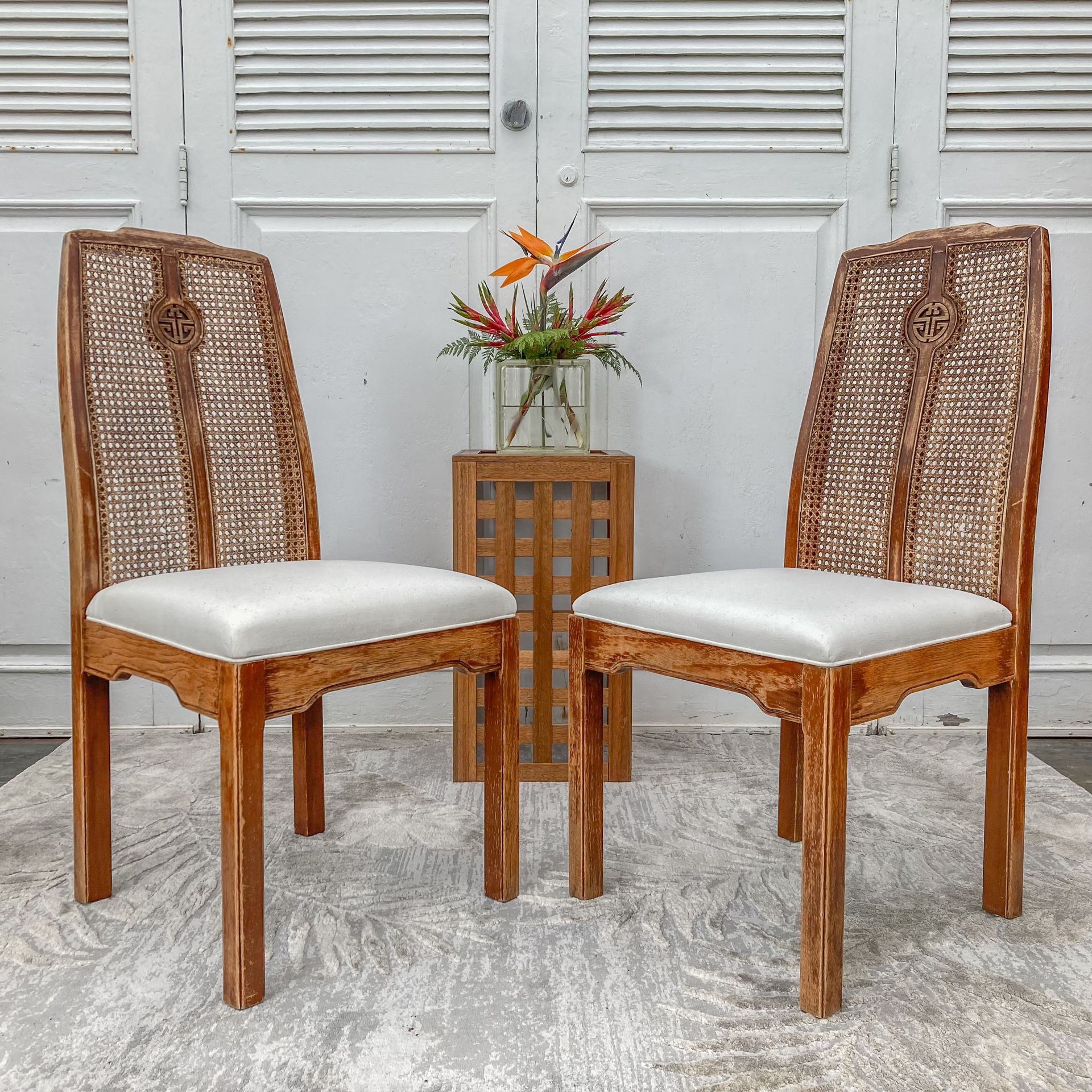 Set of (2) Cane Back Dining Chairs
