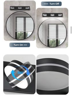 Modern Black 3-Light LED Vanity Light Fixture