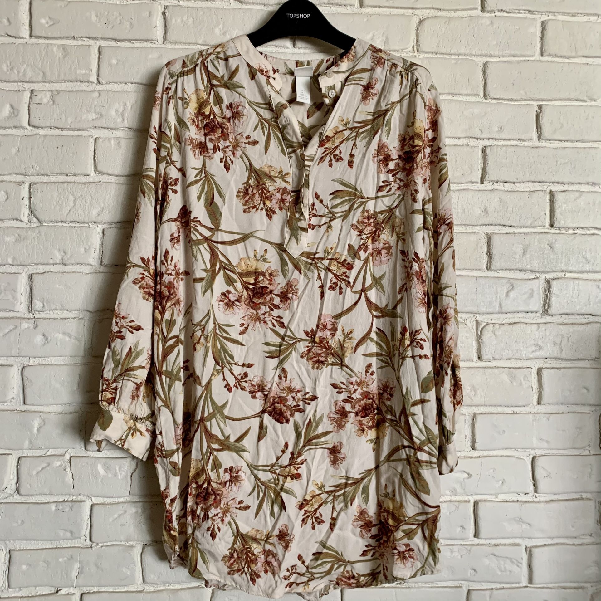 H&M Floral Tunic Shirt Size XL Womens 12