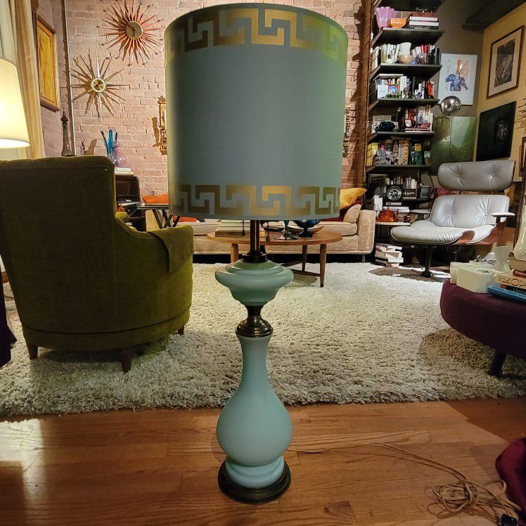 Gorgeous Vintage Glass Blue 'Genie' Lamp 