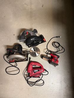Circular saws, jig saw, sander