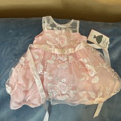 Brand New With Tags Babygirl Pink Blush Floral Dress 