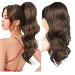 Ponytail Extension, Drawstring Ponytail Extension Long Wavy Layered Pony Tails Hair Extensions