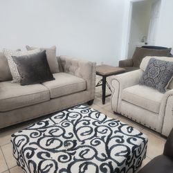 Love Seat, Sofa Chair, Side Table