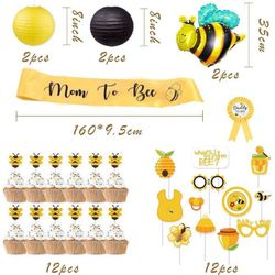 Bee Baby Shower Decorations for Girl, Boy, Gender Neutral | Gender Reveal Party Supplies | Bumble Bee Decor Set with Balloon Garland Kit | What Will I