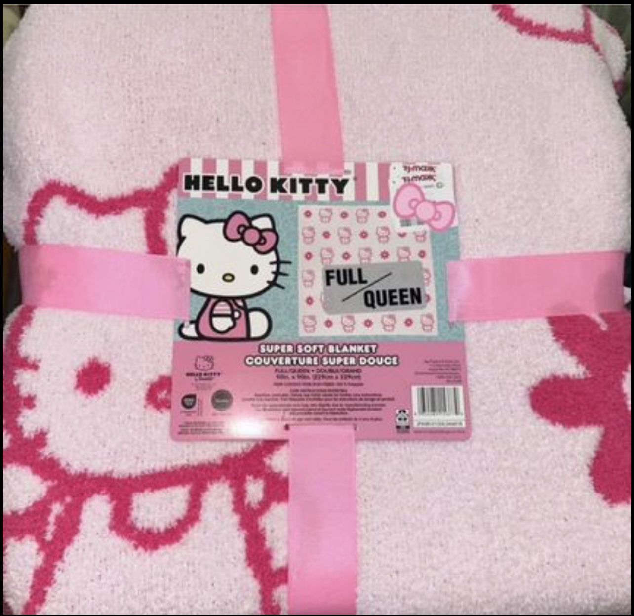 Hello Kitty Reversible Queen Blanket Rare Find 