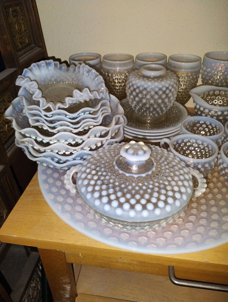 Tons Of Hobnob Milk Glass