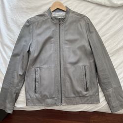 Calvin Klein Soft Leather Bomber Jacket