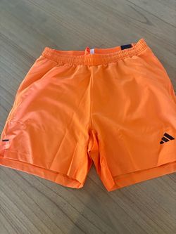adidas D4T Power Short Men's Pure Orange Mesh Shorts L 7" Drawstring KA1197