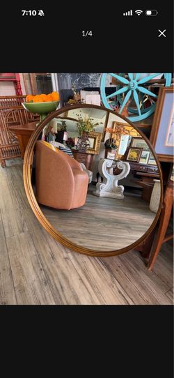 36 diameter gold round mirror