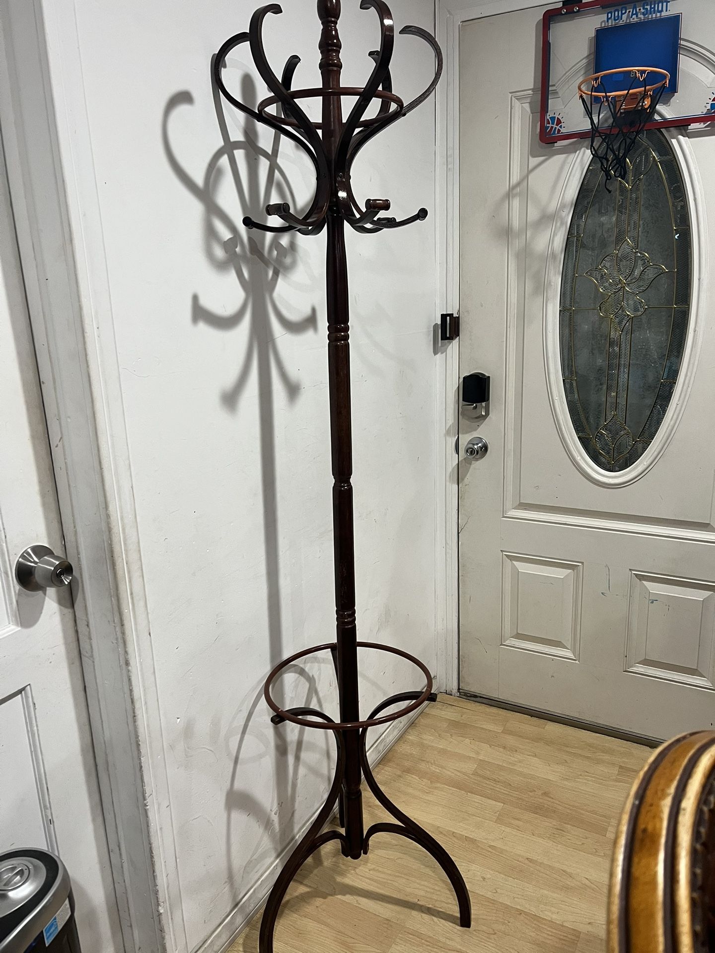 Wooden Coat Hat Rack
