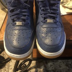 Nike blue snakeskin Air Force Ones