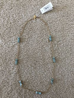 Kate Spade Blue Hydrangea Moon River Blue Bows Necklace BRAND NEW $88.00!!!