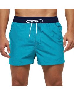 Men's Swim Trunks 5" Short Quick Dry Swim Beach Shorts Swimwear size Large