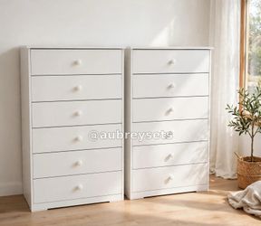 White 6 Drawer Chest