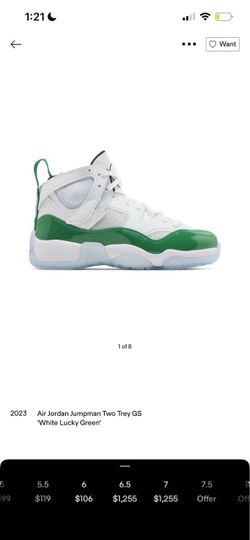 Air Jordan Jumpman Two Trey GS White Lucky Green