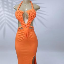 Bold Orange Maxi Dress