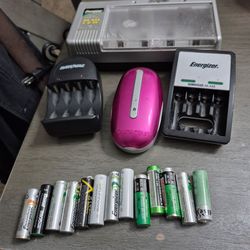 Rechargeable Battery Charger Lot with Batteries $10 All