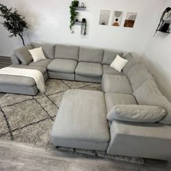 Gray Sectional Cloud Couch - Free Delivery