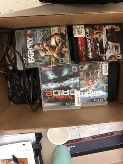 PS3 250 GB with 4 games/all cords/ 1 controller