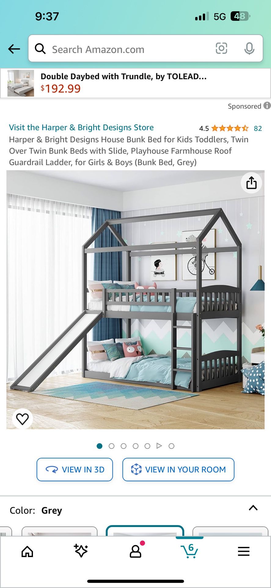 House Bunk Bed with Slide (Lightly Used)