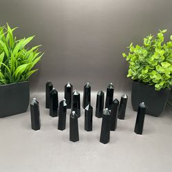 15 Natural Mini Black Obsidian Tower Bundle 