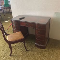 Antique Desk With Chair