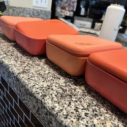 Free! 4 Orange Storage Containers / Tupperware 