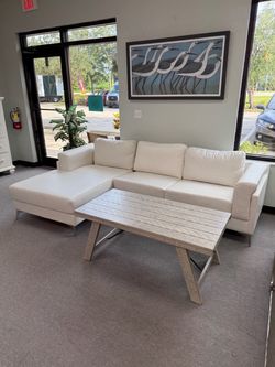 Leather sectional