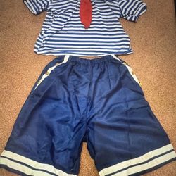 New  Xl Mens Sailor Shirt Shorts Costume 