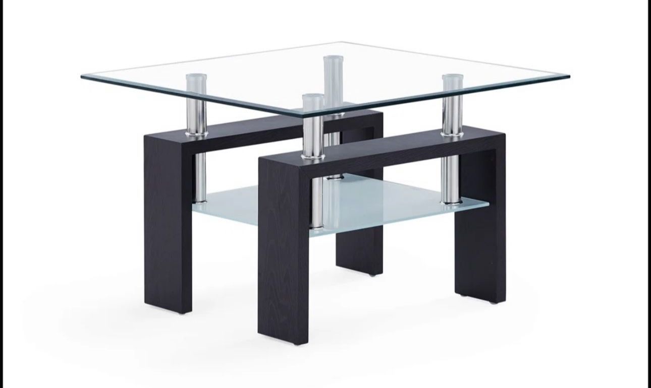 Glass top end table Beautiful Glass Lounge And Living Room Table 2 for $150