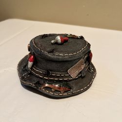 Fisherman's Hat Resin Trinket Dresser Jewelry Box Table Decor