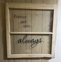 Farmhouse window with saying