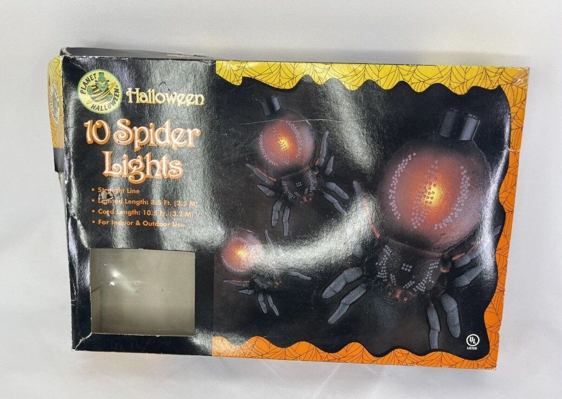 Halloween Spider Lights 10 Orange Black Planet Home Decor